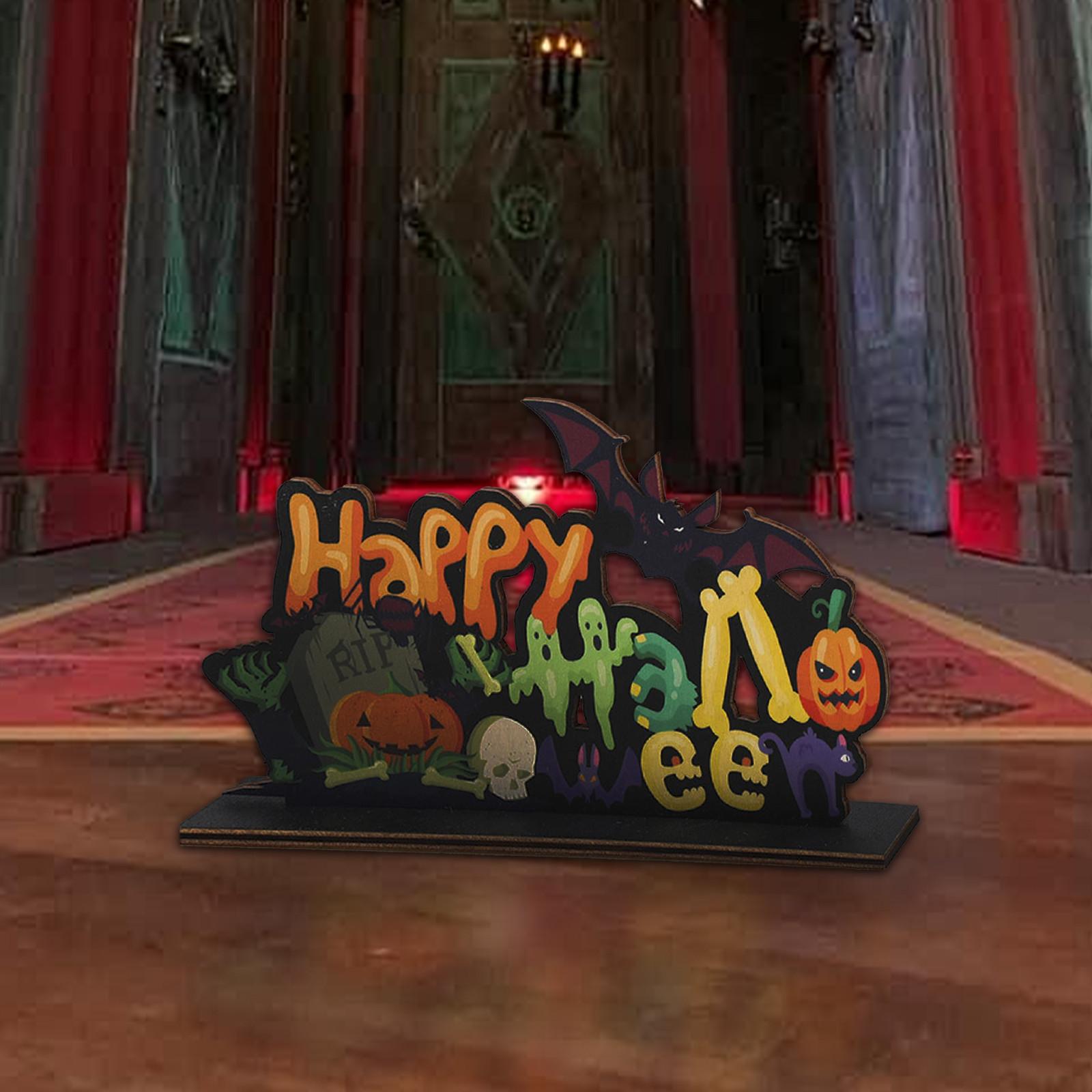 

Украшения на Хэллоуин Праздничная атмосфера бара Вечеринка Сцена Фестиваль привидений Деревянные настольные украшения One Size