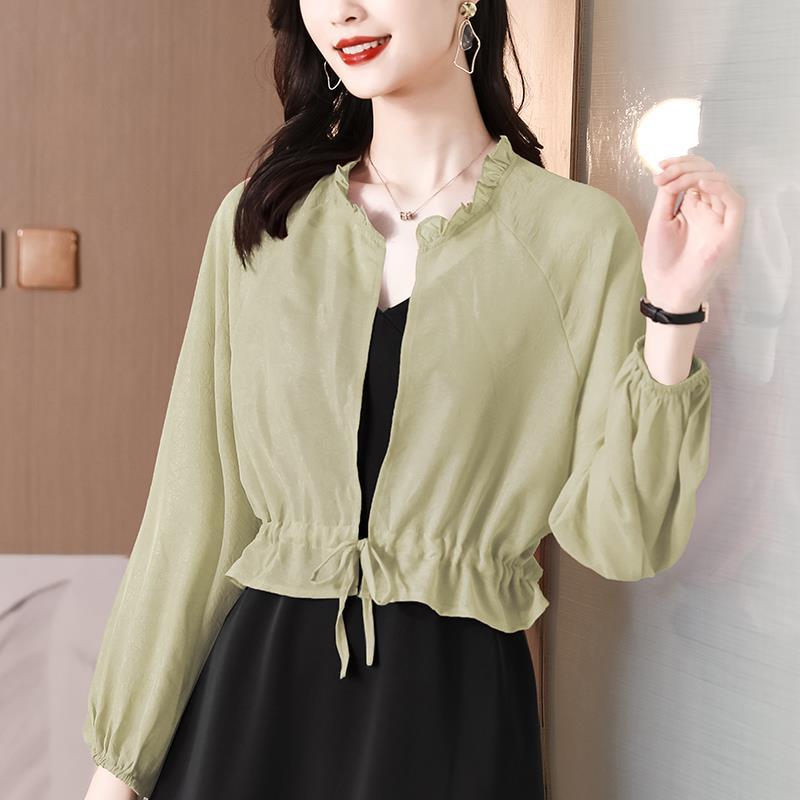 Chiffon Sun Protection Clothes Cardigan Small Shawl Summer Cover Shirt Loose Short Jacket Top