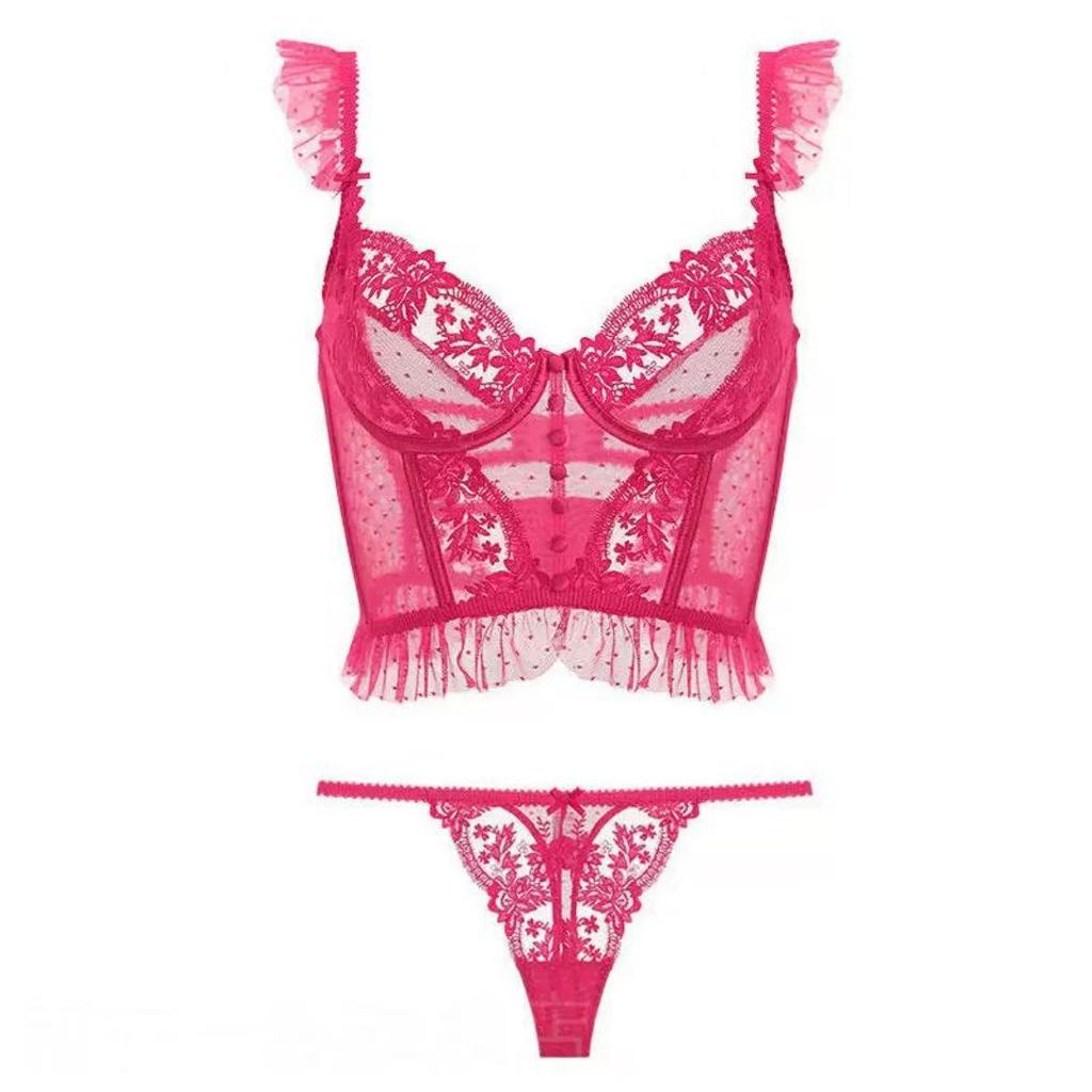 Lace French Thin Suspender Vest Fishbone Bust Sexy Suit