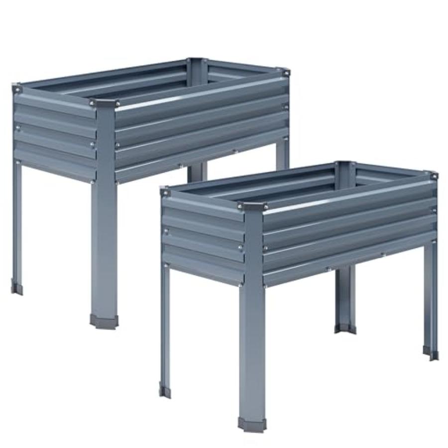 

2PCS Galvanized Raised Garden Bed with Legs 48×18×30in Elevated Planter Box for Backyard Outdoor Garden Patio Balcony 300lb Cci United States