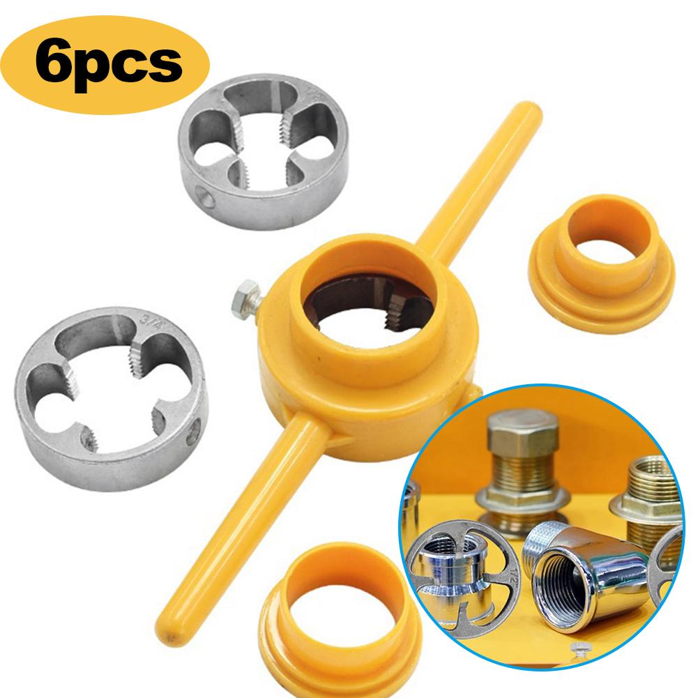 6 Stück/Set NPT Gewindebohrer und Schneideisen PVC-Rohrgewindeschneider 1/2 3/4 1 Zoll Rohrgewindeschneider Sanitärwerkzeug für Pumpen Rohre Gewindeschneider Handwerkzeug