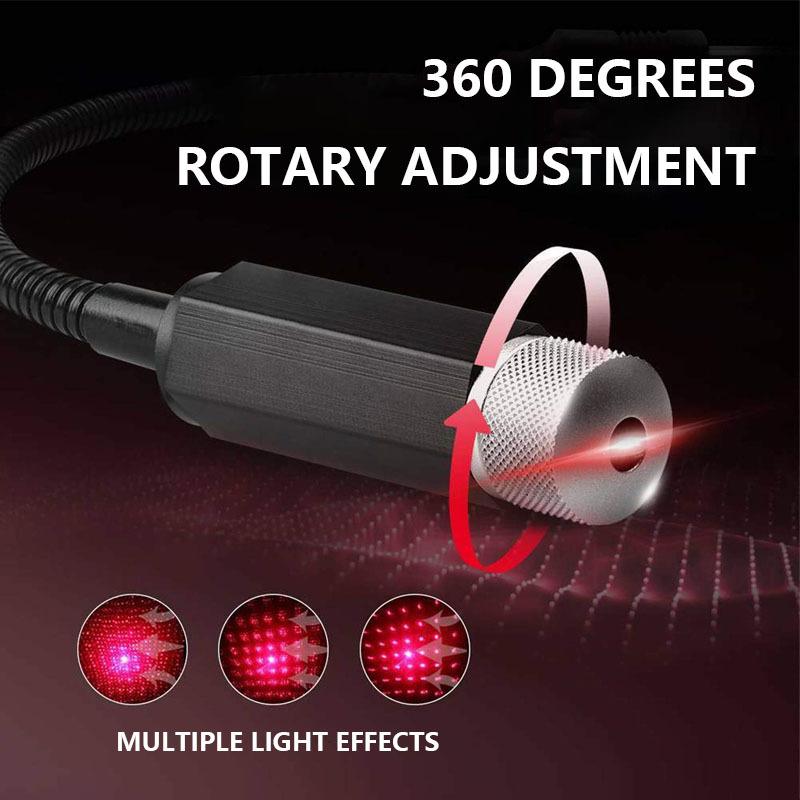 2Pcs Mini LED Car Roof Star Night Lights Interior Ambient Starry Sky Projector Light Auto Roof Room Ceiling USB Atmosphere Lamp