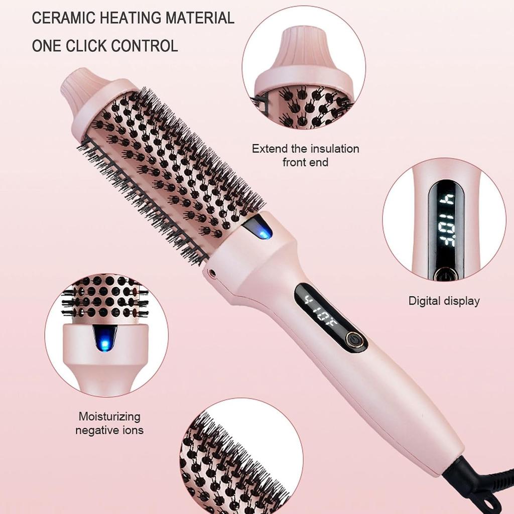 Thermal Brush, Blowout Boost 1.5 inch Heated Round Brush for Blowout Look, Dual Voltage, Ceramic Ionic Curling Brush Volumizer, Hair Styling Tool