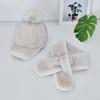 Autumn Winter Faux Mink Fur Baseball Cap for Women with Pom Pom, Faux Fur Warm Fleece Hat Scarf Set For Outdoor Travel