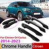 For Citroen C4 Cactus 2014~ Gloss Black Outer Door Smart Handle Cover Trim ABS Protective Stickers Car Exterior Accessories