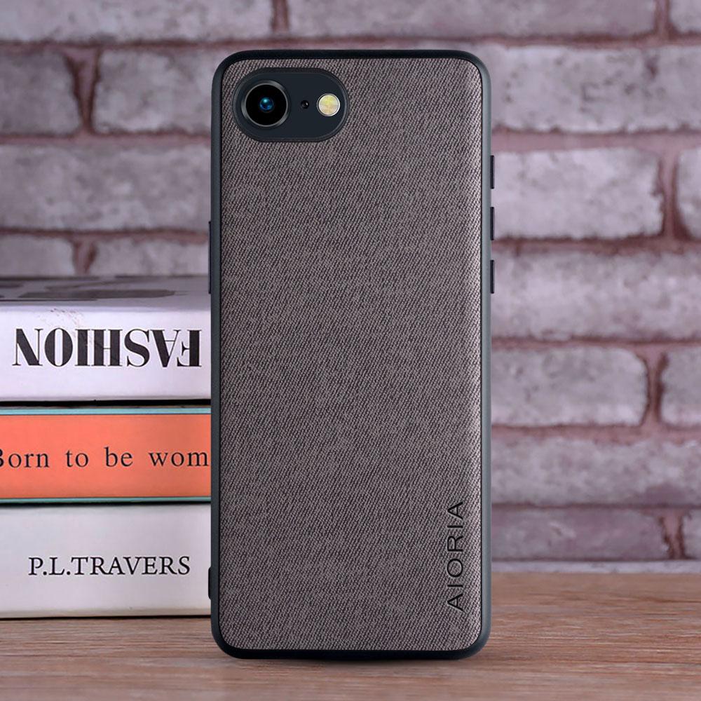 

Чехол для IPhone 17E 17 pro Max Air funda Мягкий ТПУ Мастер Жесткий Текстильная Кожа Модный Чехол для Телефона Coqua для iphone 17e Чехол for iPhone 17E темно серый