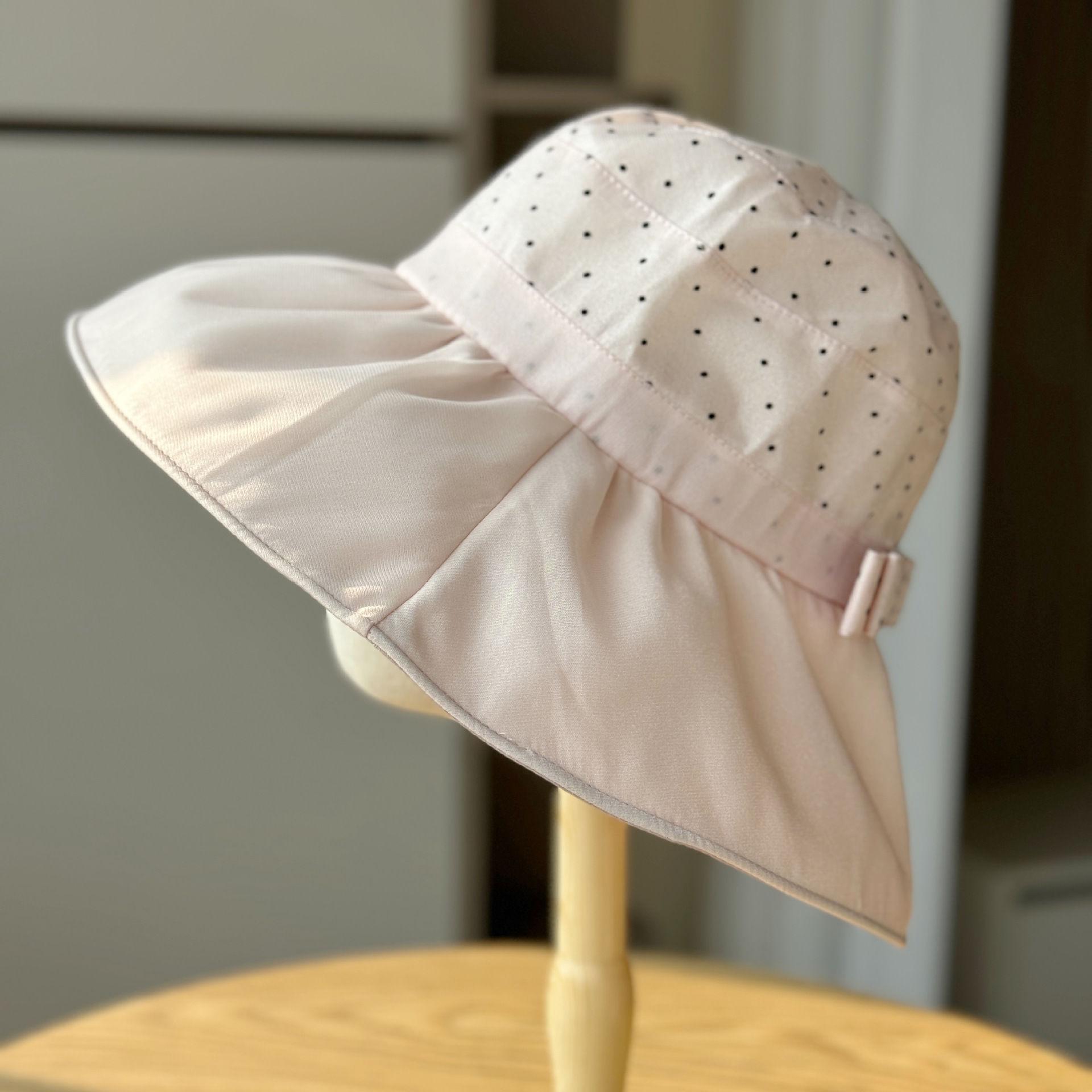 

Новая элегантная французская летняя сетчатая шляпа в горошек с большим краем для рыбалки, детская дорожная пляжная шляпа Adjustable розовый