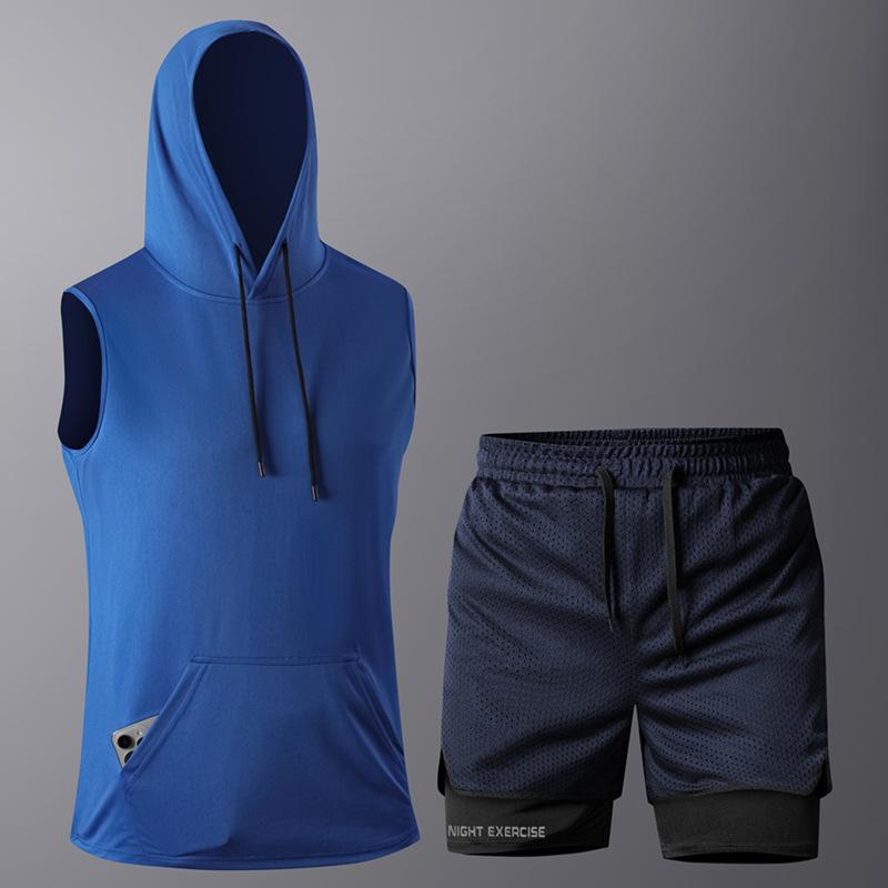 Tank Top + Shorts Sets Men Summer Tennis Activewear Running Basketball Training Wear Sleeveless Vest 2 Pcs Tracksuit