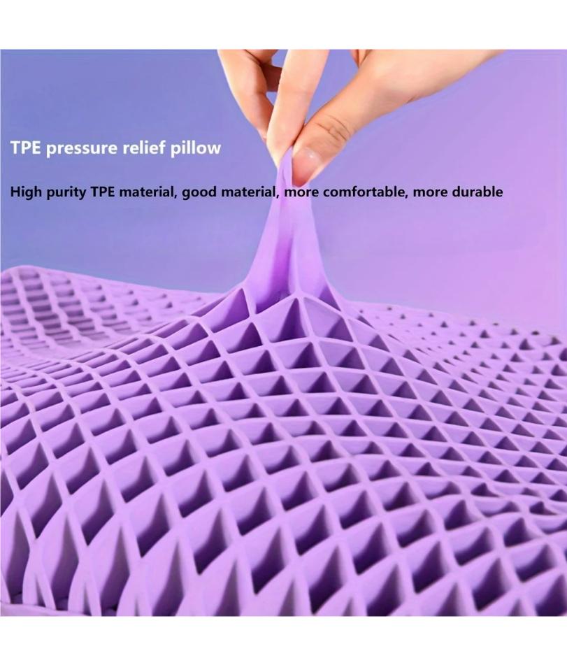 Almohada de Pectina Capa de Aire Transpirable Almohada TPE Lavable con Agua, Almohada Cervical para el Cuello de Presión Cero Látex Almohada Individual para Adultos