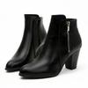 Fashion 2025 New Autumn Ladies Boot Coarse Heeled Outdoor Nonslip Shoe Retro Zipper Fashion Boots Comfort Casual Women's Shoes