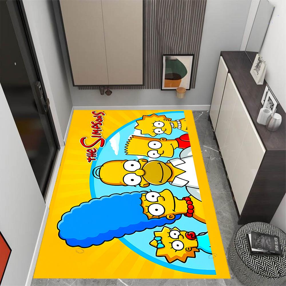 Simpsons Family Adventure Themed Anti-Slip Rugs - Polyester Home Decor, Suitable for Bedrooms, Living Rooms, Doorways, Studios, and Decorations