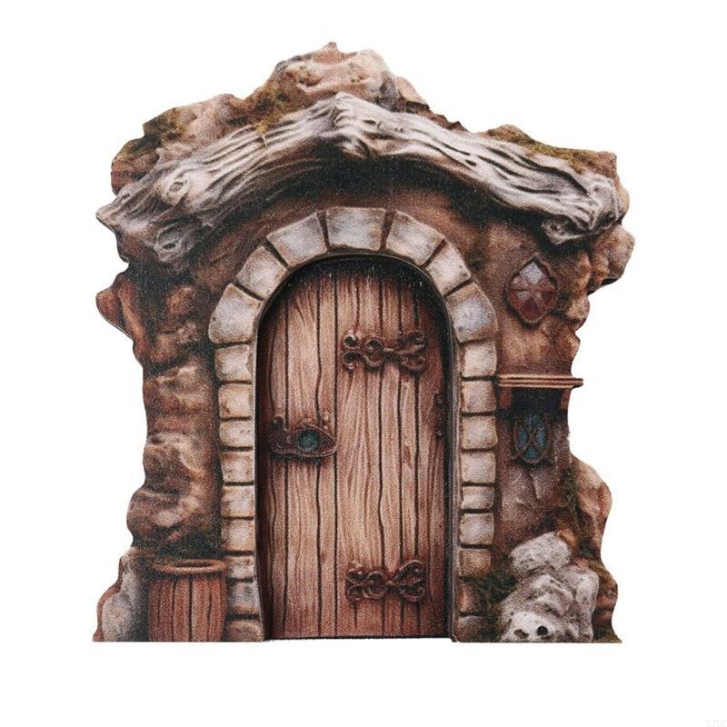Miniature Fairy Garden Accessories Fairy Door for Tree Garden Sculpture Lawn X3UC