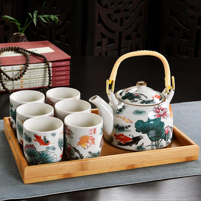ZISIZ Retro Blue and White Ceramic Tea Infuser Mug