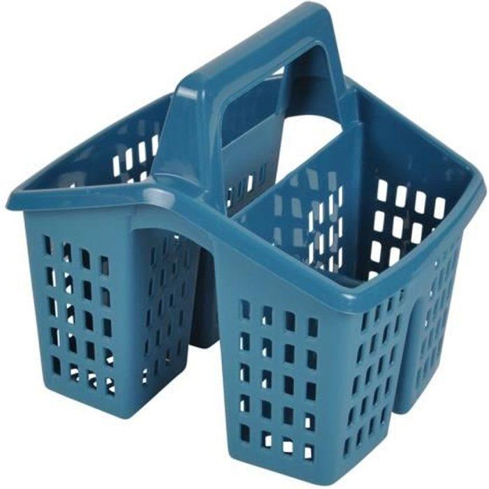 Egouttoir à couverts - Bleu paon - PVC - 17x14x16 cm