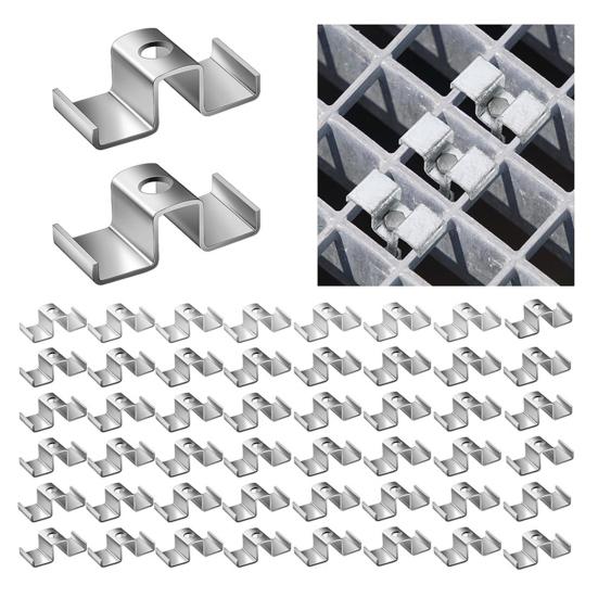 25Pcs Grating Clip Saddle Clips Galvanized Steel Construction Easy Installation Secure Fit Rope Fasteners Grille Accessories