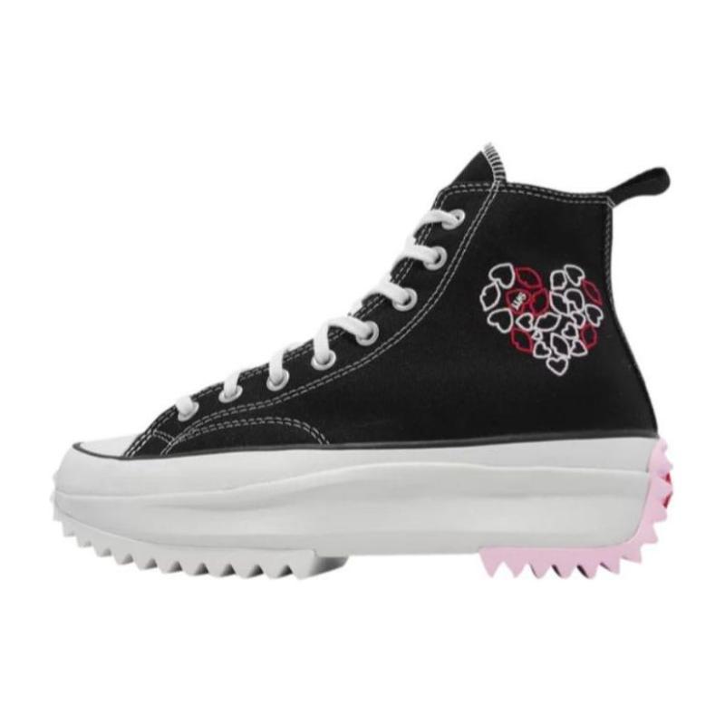 

Converse Run Star Hike Valentine s With Love 2022 Casual Versatile Mid-top Canvas Shoes Unisex Black White Red 36