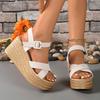Fashion Cross Band Chunky Platform Sandals Women Fashion Ankle Strap High Heel Sandals Woman 2025 Summer Thick Bottom Wedges Sandalias