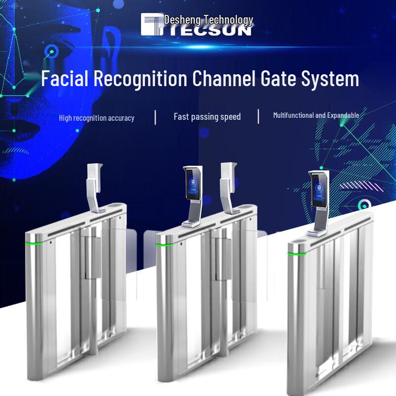 Desheng Smart Facial Recognition Turnstile Gate CN Plug (adapter Included)