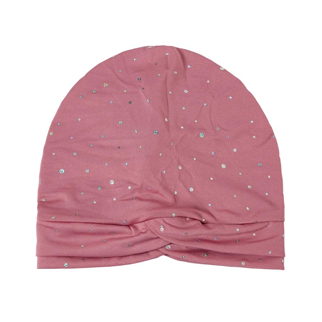 2025 New Fashion Forehead Cross Hijab Caps Hot Diamond Solid Color Turban Bonnet Muslim Ladies Head Cover