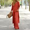 Three-piece Stylish V Neck Top Women Pants Suit Sleeveless Top Casual Solid Color Autumn Suit