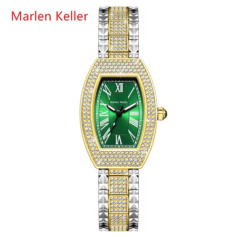 Tonneau Full Diamond Luxury Women Watches Quartz Fashion Ladies Bracelet Wristwatch Females Gifts Relogio Feminino