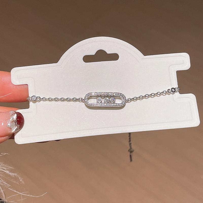 Copper Geometric Locking Chain Jewelry For Women With Zircon Accents Bracelet