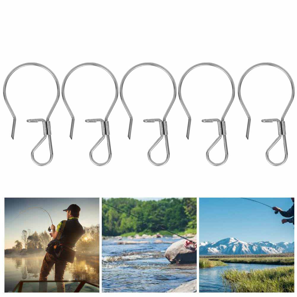 

5 шт. Многофункциональный крючок-клипса из нержавеющей стали для подвешивания рюкзака, рыболовные застежки, пряжка-фиксатор для рыбы