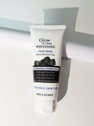 Glamezone Glow & Clean Whitening with Activated Greatest Charcoal - Pore Minimizing, Blackhead & Oil Control For Men & Women