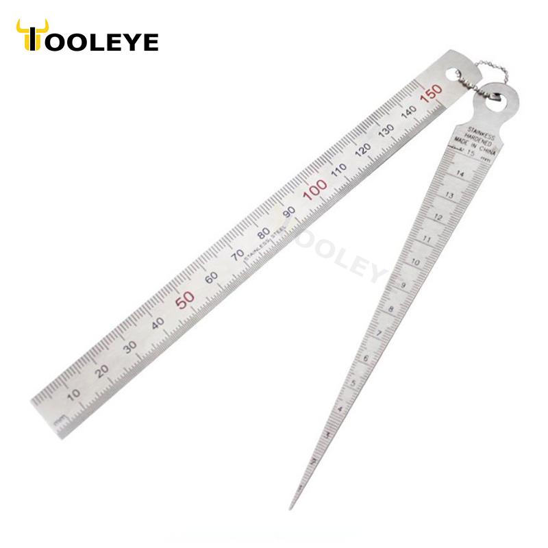 1-15mm Set Wedge Feeler Gauge Clearance Ruler Probe Taper Gauge Gap Measurement Tools Steel Ruler Wedge Valve Thickness Gauge 1-15mm Set
