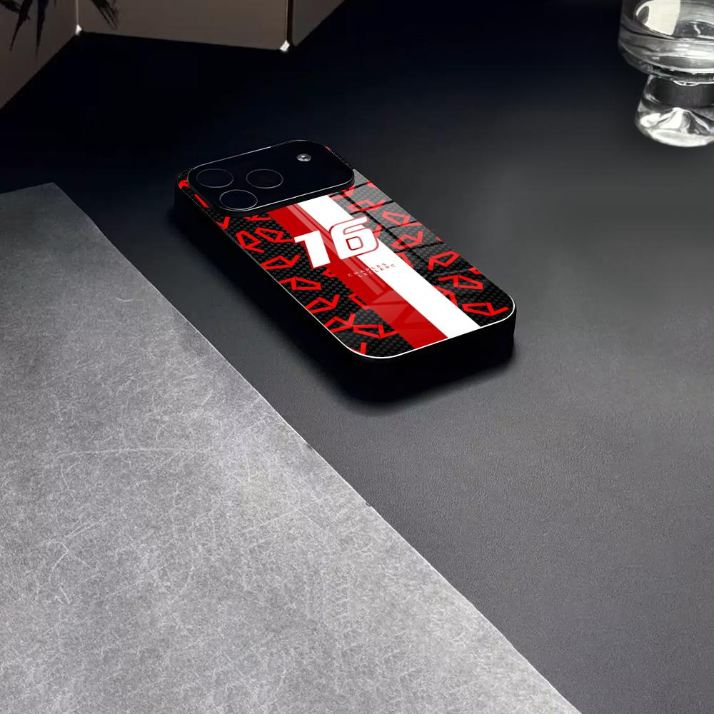 C-Charles L-LeclercS 16 Phone Case Tempered Glass For IPhone 17 15 16 14 12 13 11 Pro XS Max Plus Mini Cover