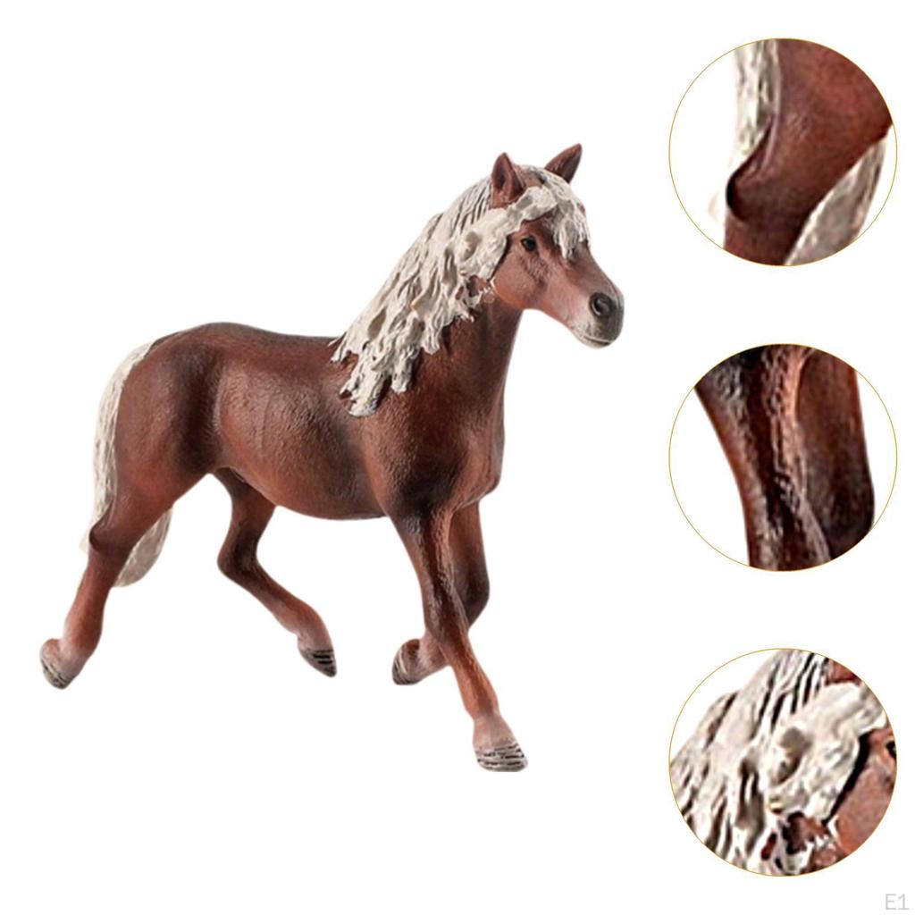 Horse Statue,Haflinger Model Furnishing Miniature Figurine Animal Sculpture for Business Bedroom