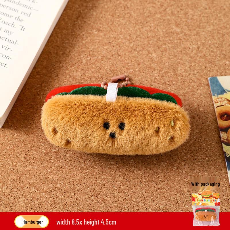 Plush Food Doll Charms: Cute Keychain Ornaments with Squeaky Small Dolls