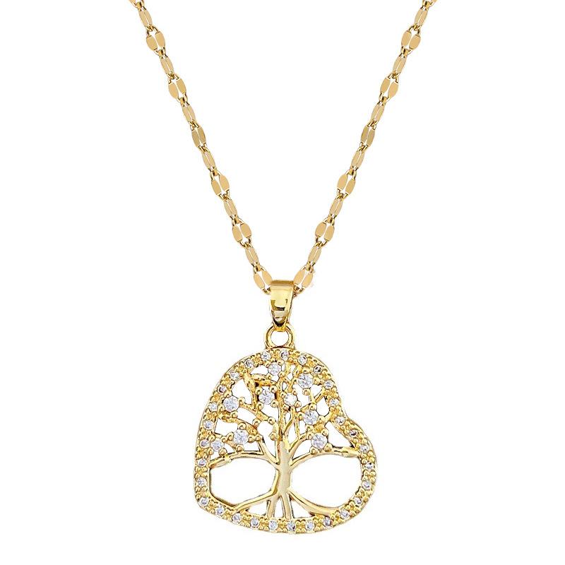 Full Diamond Luxury Light Luxury Banquet Wedding Necklace Female Internet Celebrity Versatile Collarbone Chain Titanium Steel Chain