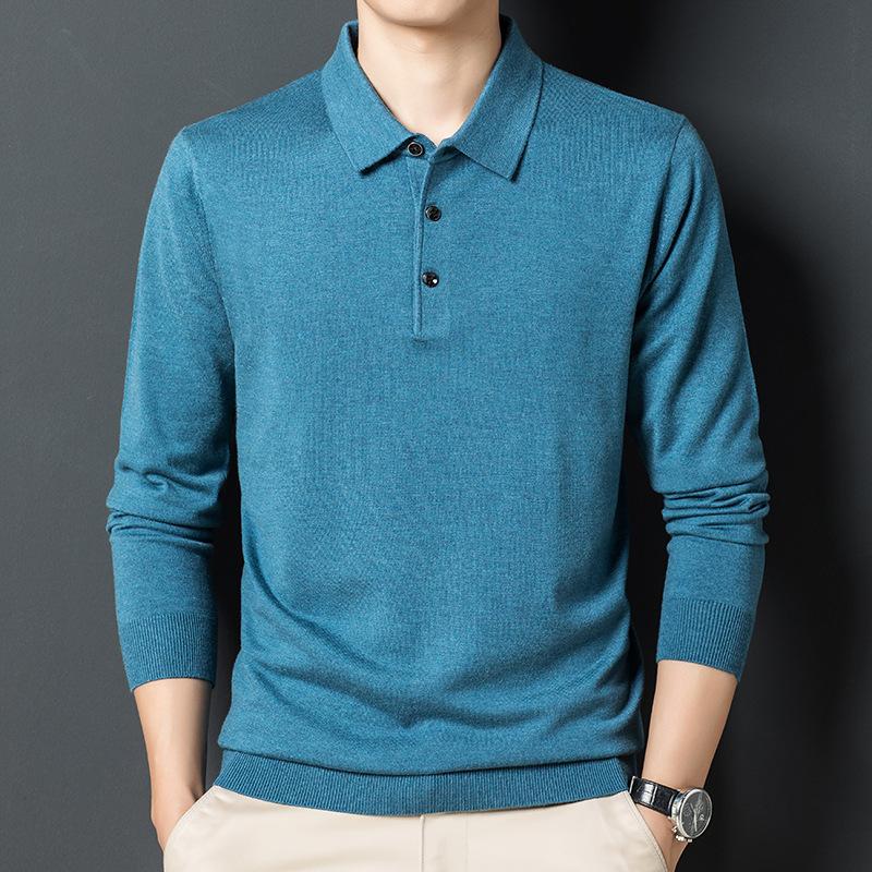 

Spring New Men s Long-sleeved Sweater Casual Korean Style Men s Solid Color Lapel Sweater for Men XXXL