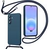Case for Samsung Galaxy A57 5G, Anti-Scratch Silicone Protection with Navy Blue Cord