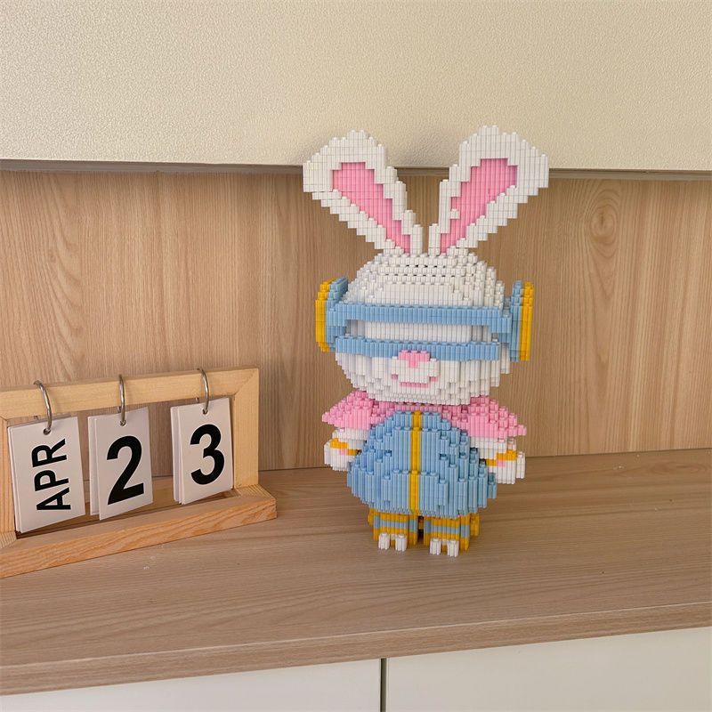 

33СМ DIY Мини Красочный Кролик 3D Модель со Светом Конструктор Игрушка Милые Маленькие Части Пазл Украшения Детский Подарок