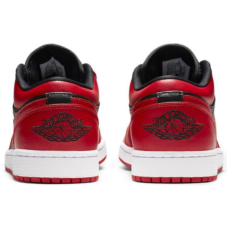Air Jordan 1 Low Reverse Bred Men Sneakers Black Gym-Red 553558-606