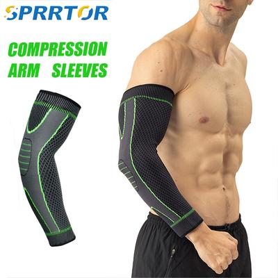 1 Stück Kompressions-Armstulpen für Damen und Herren, rutschfeste Armstütze bei Sehnenentzündungen, Tennis- und Golferellenbogen sowie beim Gewichtheben