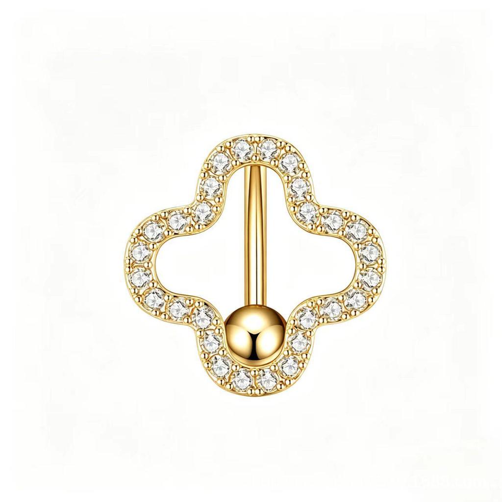 Gold Zircon Belly Button Rings - Hot-Selling Piercing Jewelry
