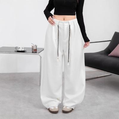 Wide-leg Pants Women's Spring and Autumn New High-waisted Loose Straight Casual Drape Lazy Wind Scimitar Sports Pants