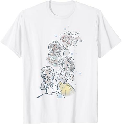Princess Jasmine Ariel Belle Snow Sketch TShirt Size S 4xl S