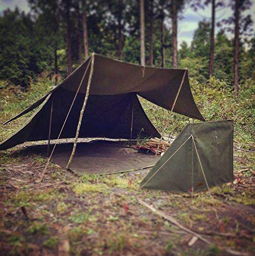 CAMPING MOON Campfire Reflector, Windshield, Camp Tent, Canvas with Stainless Steel Frame, Storage Case Included, Khaki, B-660