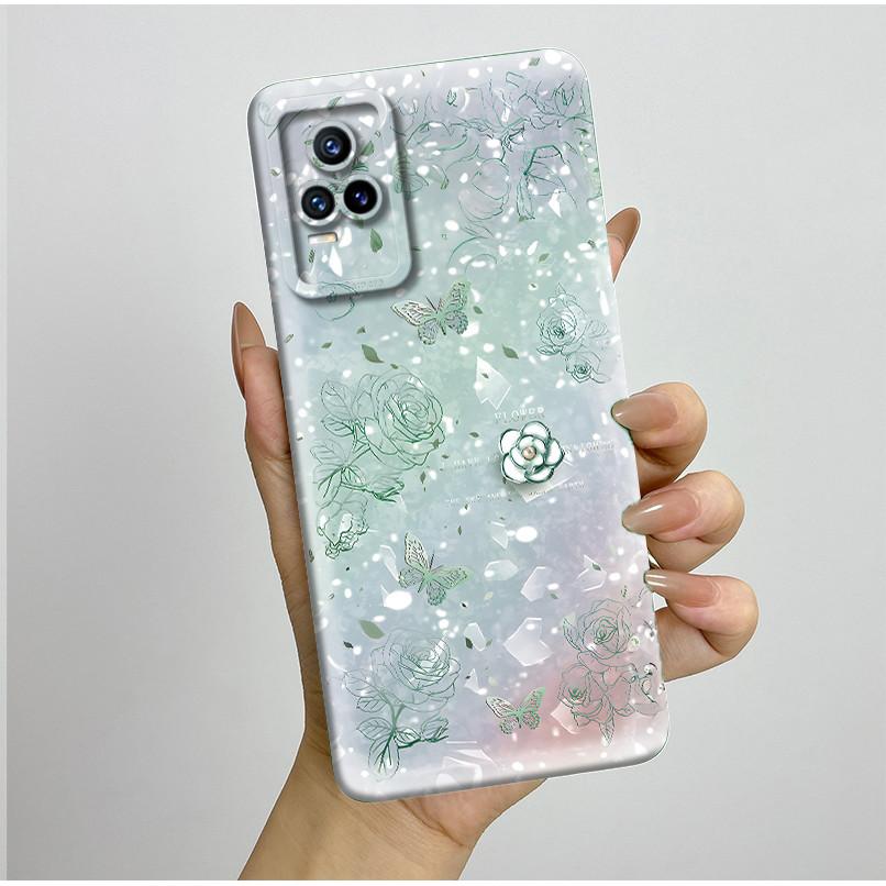 

For Vivo V21e 4G Case Pretty Butterfly Flowers Soft Silicone Phone Back Cover For Vivo V 21e V21e V2061 4G TPU Fundas Capa Coque Vivo V21e 4G