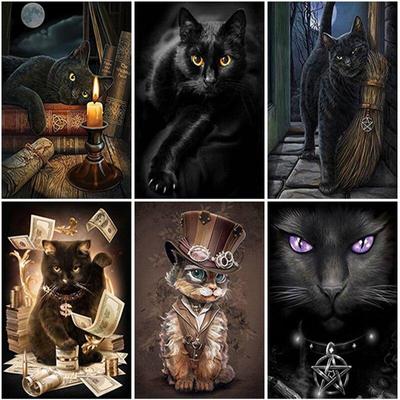 5D Diamond Painting Cats Full Square/Round Animals Diamond Embroidery Art Cross Stitch Mosaic Rhinestones Pictures Home Decor