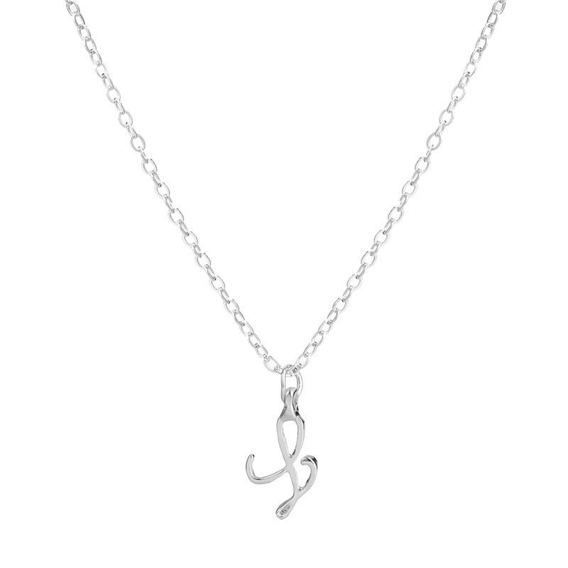 Elegant 26-Letter Uppercase Pendant Necklace: Simple and Fashionable European-American Clavicle Chain with Niche Design