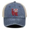 D LOVE Bowknot Heart Printed Baseball Hat Adjustable Simple Hip Hop All Season Cap For Unisex Women Street Style Hiking