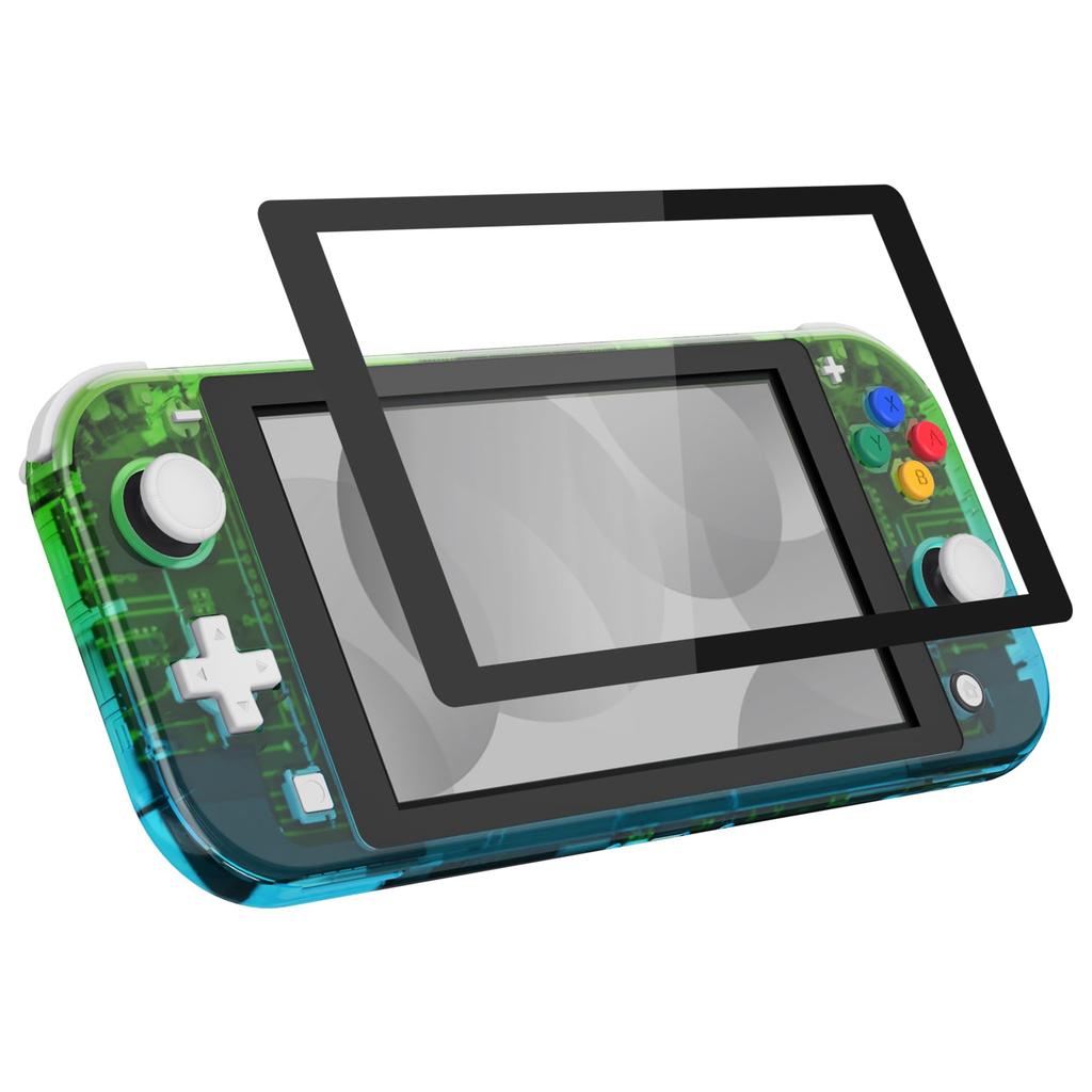 EXtremeRate Husă Personalizată pentru Switch Culoare Gradient Kit de Reparare Controller Nintendo Switch Lite cu Carcasă Compatibilă Transparentă DIY pentru Switch