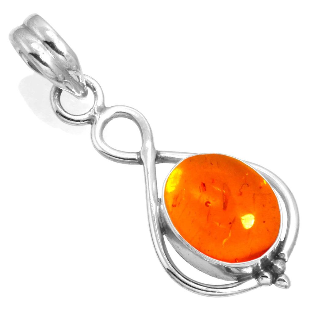 925 Sterling Silver Pendant Women Handmade Jewelry Valentine's Day Gift Amber Amethyst Black Onyx Carnelian Garnet Quartz Green Onyx Gold Stone