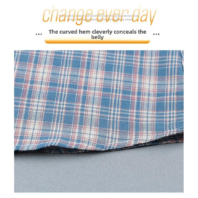 High-quality all-cotton plaid shirt for women, spring and autumn 2026 new fashion women's shirt, thin long-sleeved top