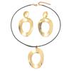 2025 New Women's Style Jewelry Set Simple Geometric Large Circle Design Earrings Versatile Long Necklace